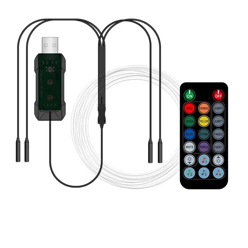 Upgrade Car Interior 3/4/5/7/8M RGB LED SMD5050 Ambient Light Strip 5W App Remote Control Fiber Optic Neon Lighting Universal