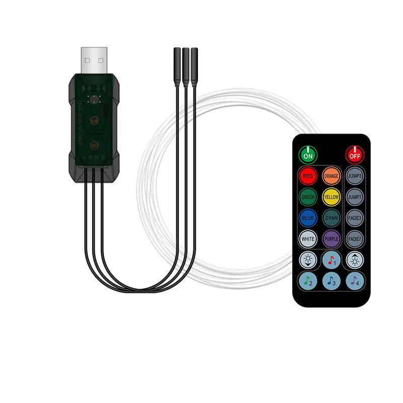 Upgrade Car Interior 3/4/5/7/8M RGB LED SMD5050 Ambient Light Strip 5W App Remote Control Fiber Optic Neon Lighting Universal