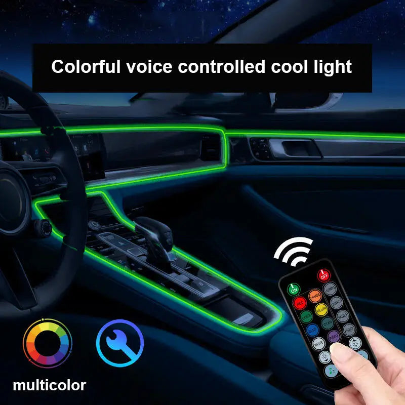 Upgrade Car Interior 3/4/5/7/8M RGB LED SMD5050 Ambient Light Strip 5W App Remote Control Fiber Optic Neon Lighting Universal