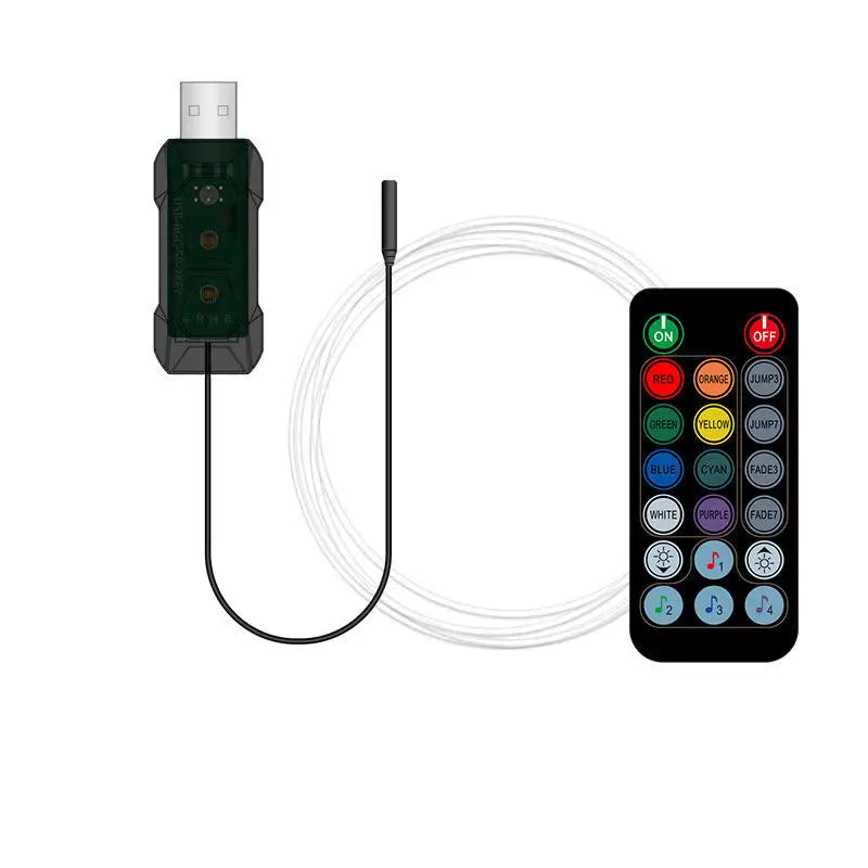 Upgrade Car Interior 3/4/5/7/8M RGB LED SMD5050 Ambient Light Strip 5W App Remote Control Fiber Optic Neon Lighting Universal