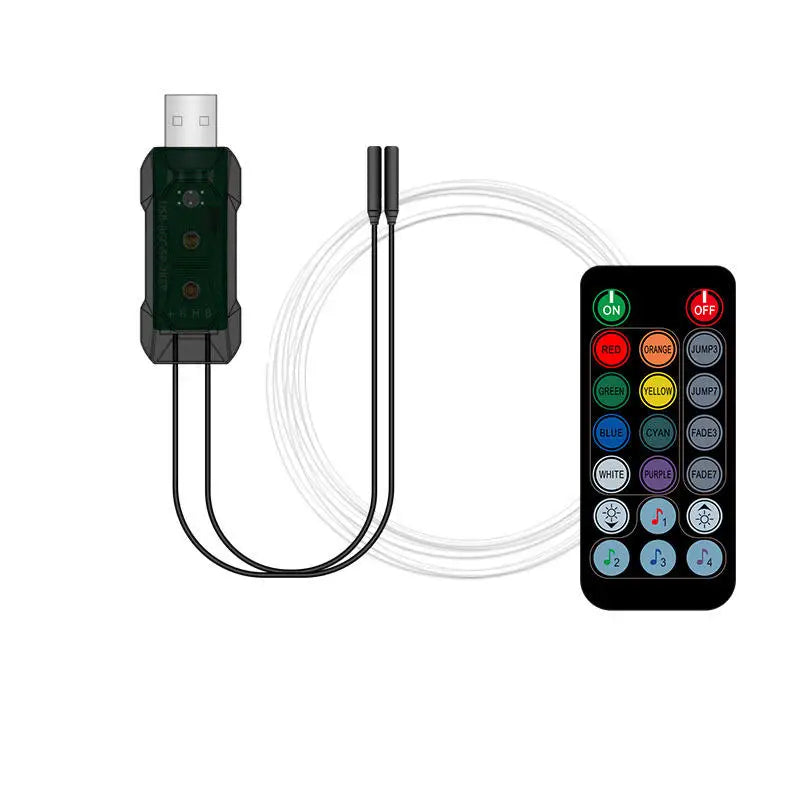 Upgrade Car Interior 3/4/5/7/8M RGB LED SMD5050 Ambient Light Strip 5W App Remote Control Fiber Optic Neon Lighting Universal
