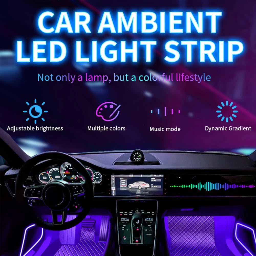 Led Car Ambient Lights RGB Strips Interior Atmosphere Lamp Remote Control interiof environment light car Car Footwell Lights